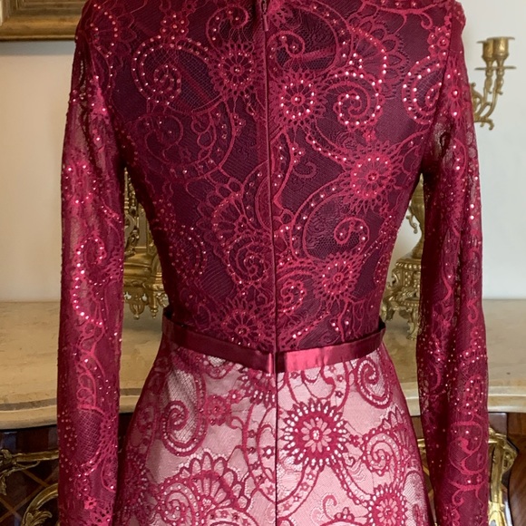 Women’s embroidery beaded lace formal evening dress - Picture 5 of 5